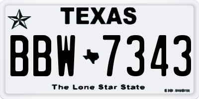 TX license plate BBW7343