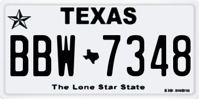 TX license plate BBW7348