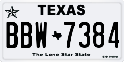 TX license plate BBW7384
