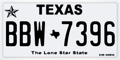 TX license plate BBW7396