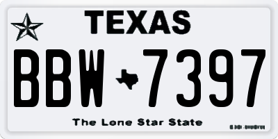 TX license plate BBW7397