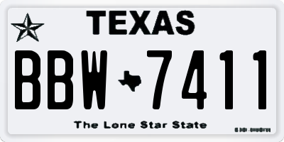 TX license plate BBW7411