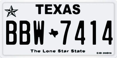 TX license plate BBW7414