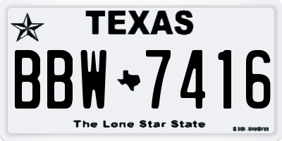 TX license plate BBW7416