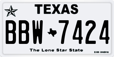 TX license plate BBW7424