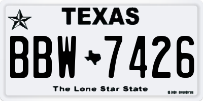 TX license plate BBW7426