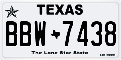 TX license plate BBW7438
