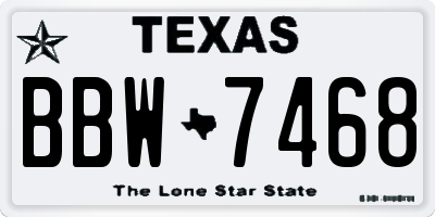 TX license plate BBW7468