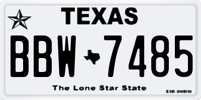 TX license plate BBW7485
