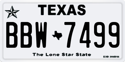TX license plate BBW7499