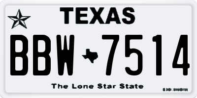TX license plate BBW7514