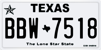 TX license plate BBW7518
