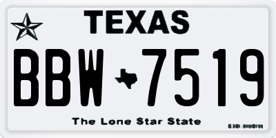 TX license plate BBW7519