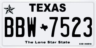 TX license plate BBW7523