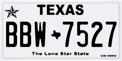 TX license plate BBW7527