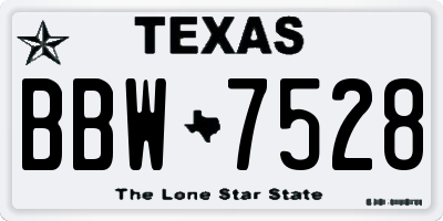 TX license plate BBW7528