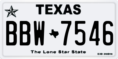 TX license plate BBW7546