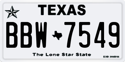 TX license plate BBW7549