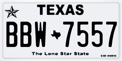 TX license plate BBW7557