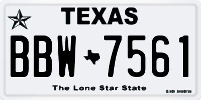 TX license plate BBW7561