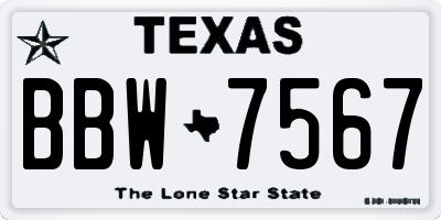 TX license plate BBW7567