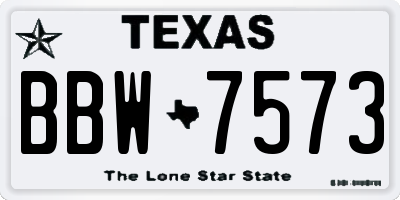 TX license plate BBW7573