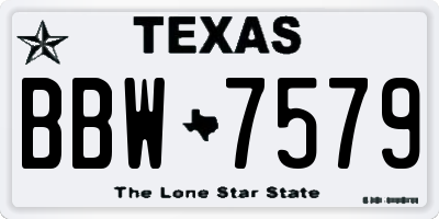 TX license plate BBW7579