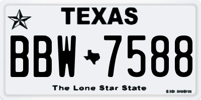 TX license plate BBW7588