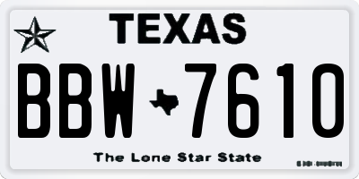 TX license plate BBW7610