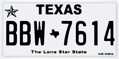 TX license plate BBW7614