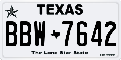 TX license plate BBW7642