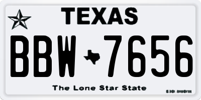 TX license plate BBW7656