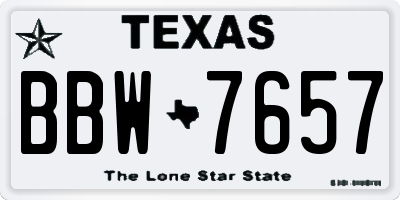 TX license plate BBW7657