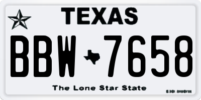 TX license plate BBW7658