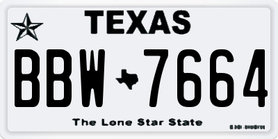 TX license plate BBW7664