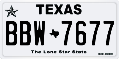 TX license plate BBW7677