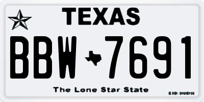TX license plate BBW7691