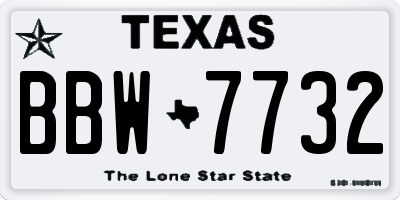 TX license plate BBW7732