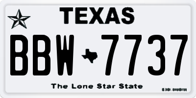 TX license plate BBW7737