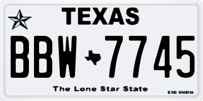 TX license plate BBW7745