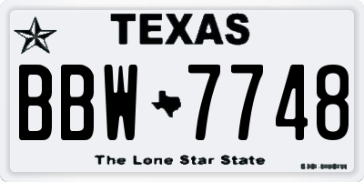 TX license plate BBW7748