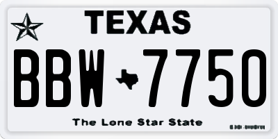 TX license plate BBW7750