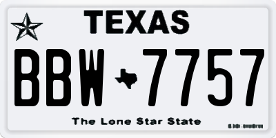 TX license plate BBW7757