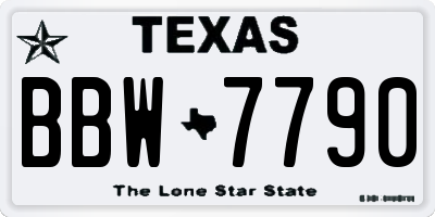 TX license plate BBW7790