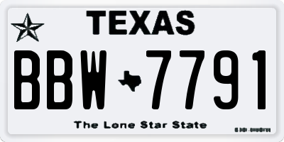 TX license plate BBW7791