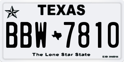 TX license plate BBW7810