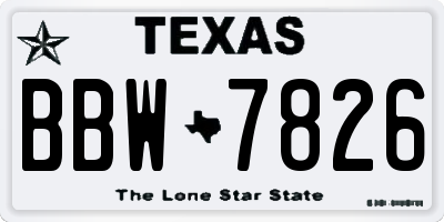 TX license plate BBW7826
