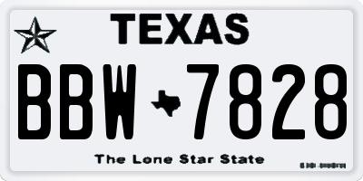 TX license plate BBW7828