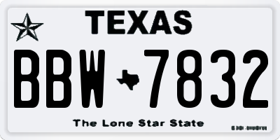 TX license plate BBW7832