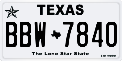 TX license plate BBW7840